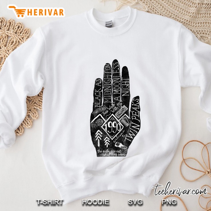 Twin Peaks Mystery Hand Symbols & Quotes Sweatshirt