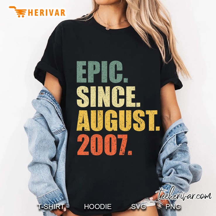12Th Birthday Gift Epic Since August 2007 12 Years Old T Shi Ladies Tee