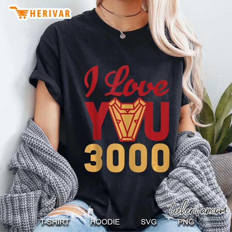 Avengers Endgame Iron Man I Love You 3000 Red Yellow Logo Tank Top Ladies Tee