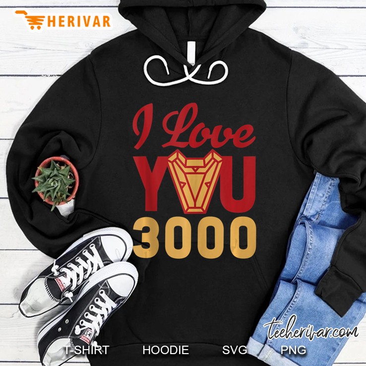 Avengers Endgame Iron Man I Love You 3000 Red Yellow Logo Tank Top Hoodie