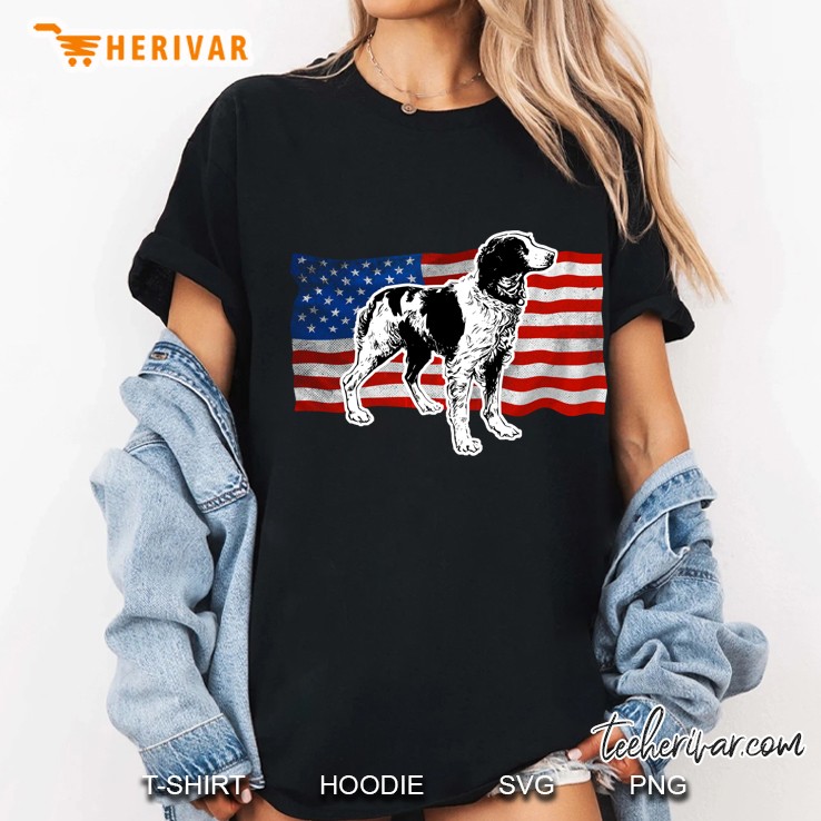 Brittany Spaniel American Flag Dog Love Dogs Gift Hoodie