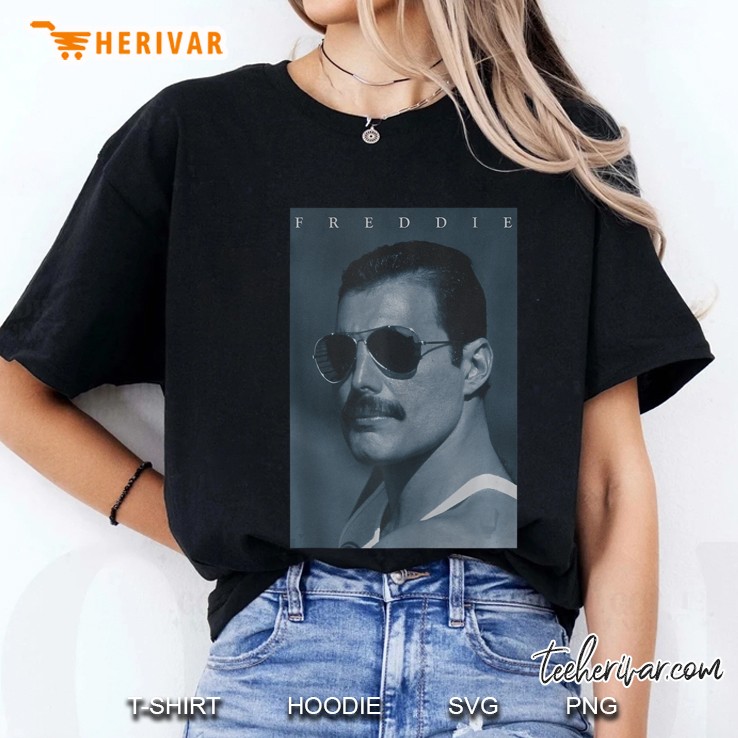 Freddie Mercury Official Blue Shades Photo Tank Top Ladies Tee