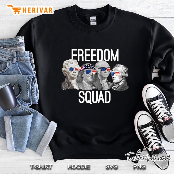 Freedom Squad Founding Fathers Revolution Mount Rushmore Premium Sweatshirt