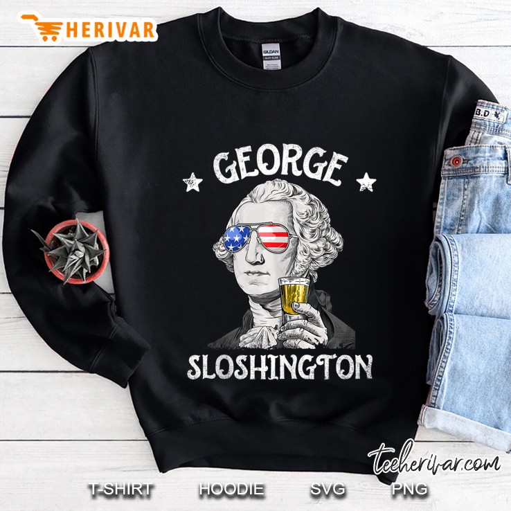 George Sloshington Washington 4Th Of July Men Funny American Tank Top Sweatshirt