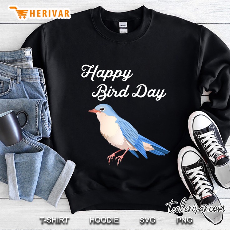 Happy Bird Day - National Bird Day Blue Bird Pun Tee Mugs