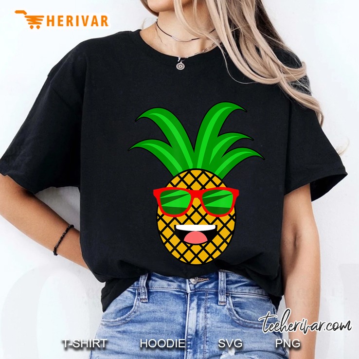Hawaiian Funny Pineapple Face S Tropical Fruit Ladies Tee