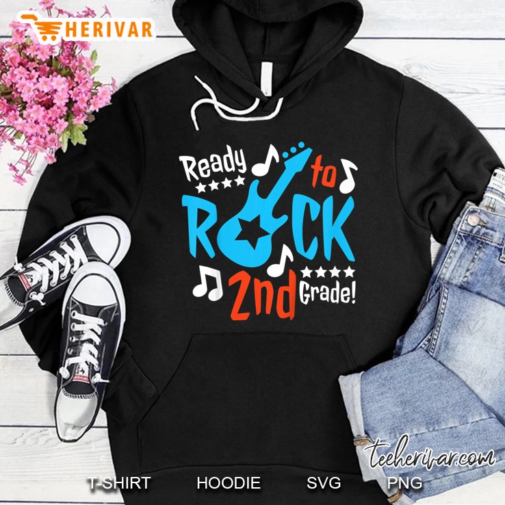 Kids Ready To Rock 2Nd Grade Fun Guitar Music Back To School Hoodie