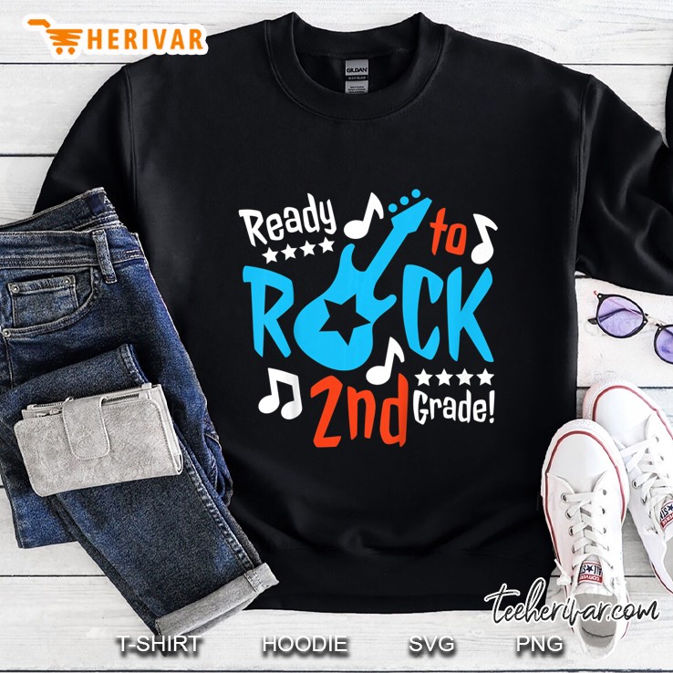 Kids Ready To Rock 2Nd Grade Fun Guitar Music Back To School Sweatshirt