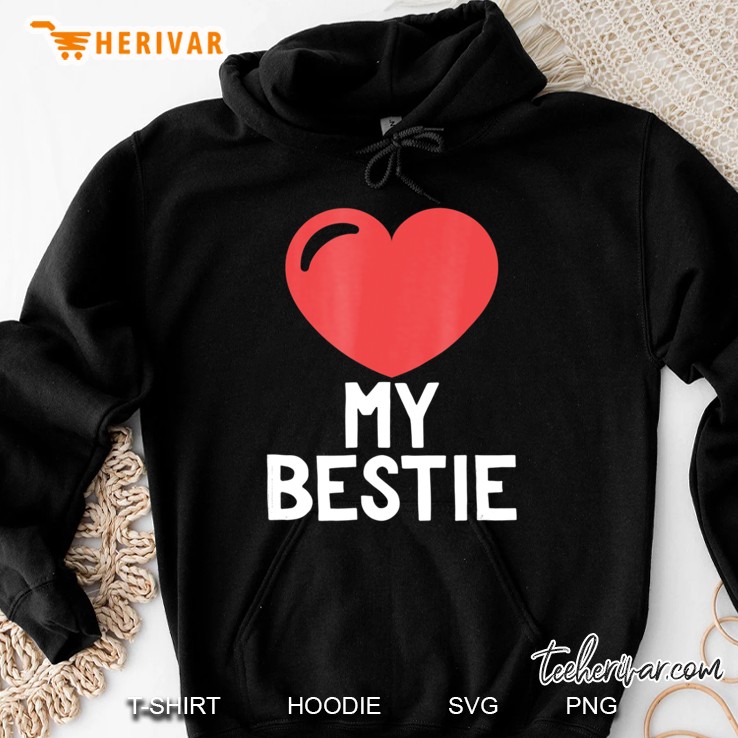 Love My Bestie Heart Design Best Friend Inspired Hoodie