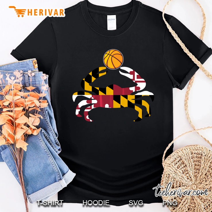 Maryland State Flag Blue Crab Pride Shirt With Basketball Shirt