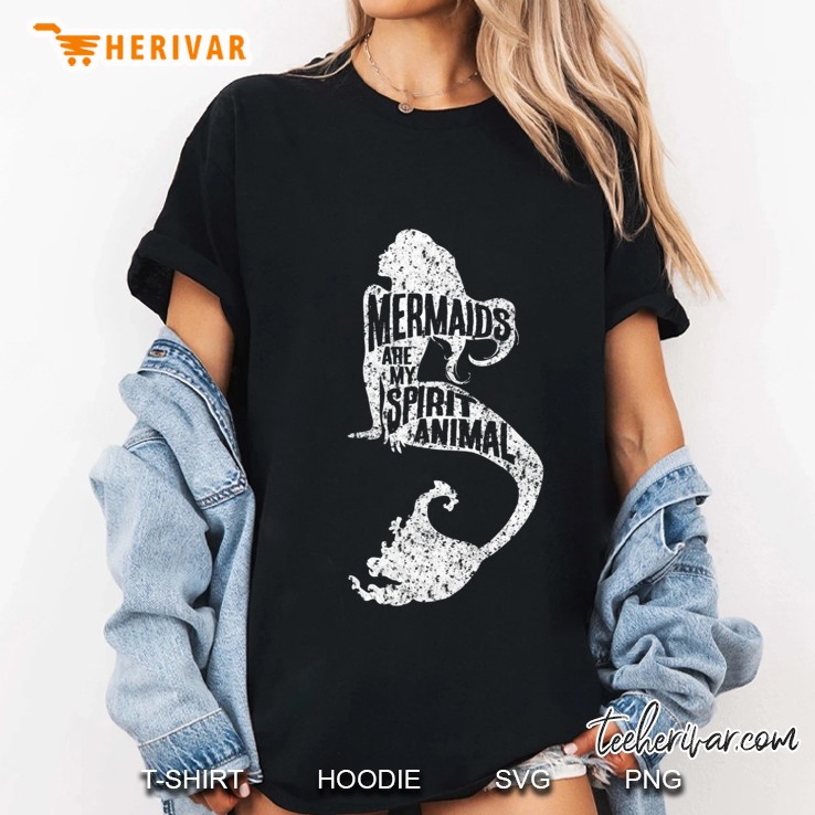 Mermaids Are My Spirit Animal Funny Humor Ladies Tee