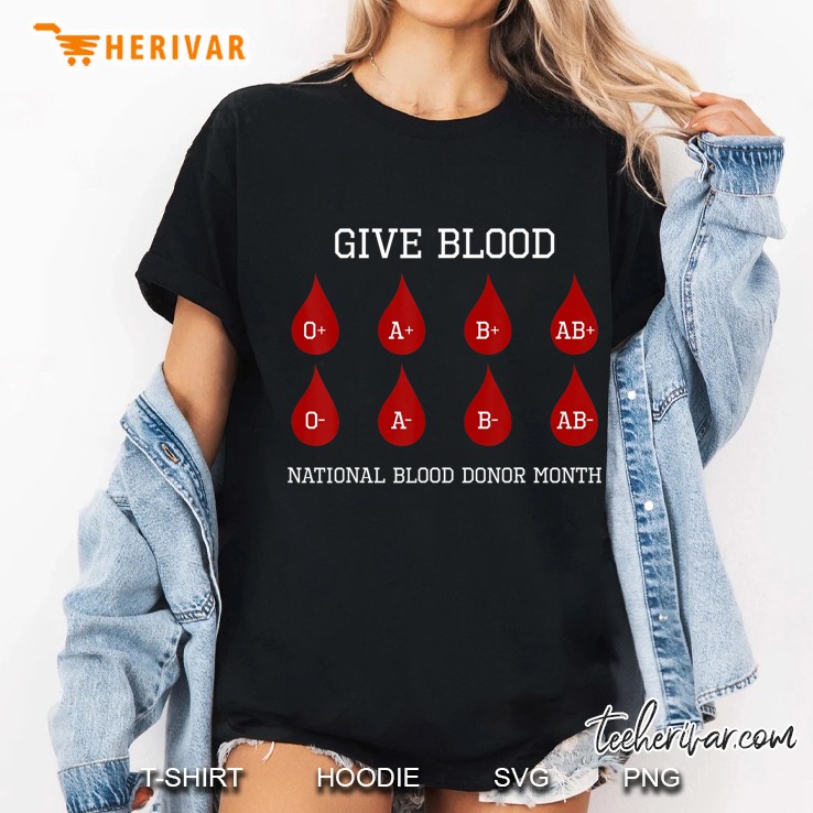 National Blood Donor Awareness Month Give Blood Donation Ladies Tee