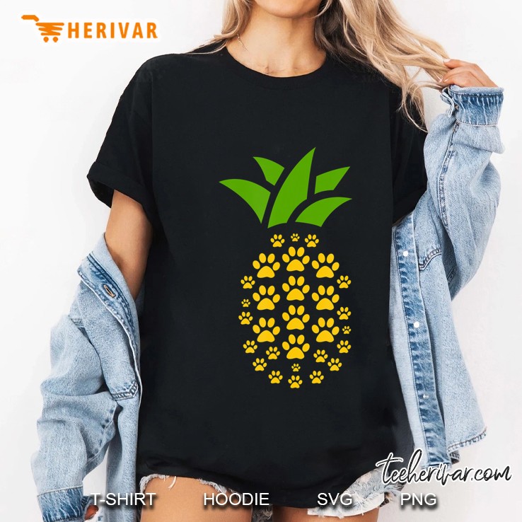 Pineapple Paws Cute Dog Lover Paw Print Ananas Clothes Ladies Tee