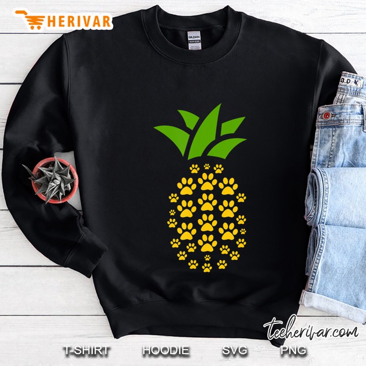 Pineapple Paws Cute Dog Lover Paw Print Ananas Clothes Sweatshirt