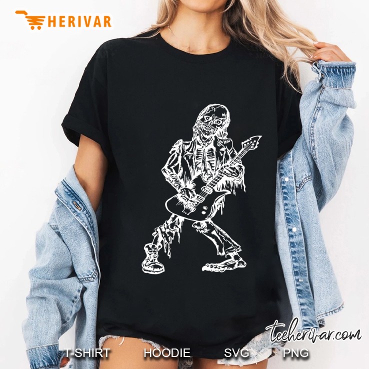 Seembo Zombie Playing Guitar Guitarist Musician Music Band Ladies Tee