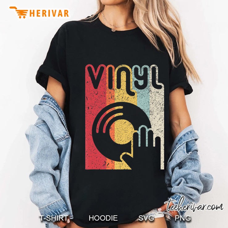 Vinyl Record Shirt. Retro Style Ladies Tee