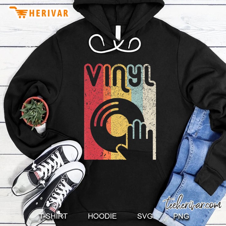 Vinyl Record Shirt. Retro Style Hoodie