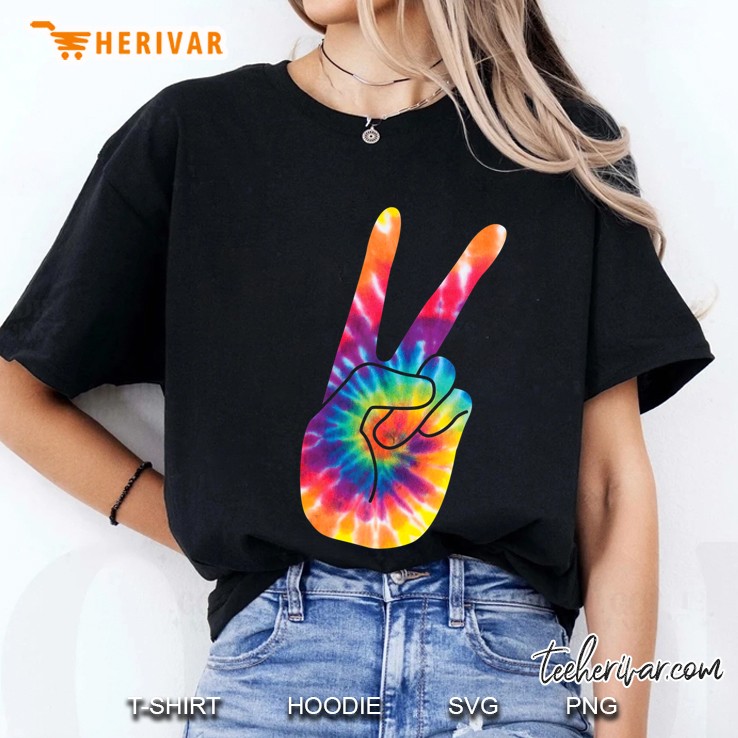 World Peace Sign 60S 70S V Hand Sign Retro Cool Ladies Tee