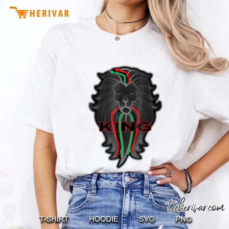 Black King Lion Shirt African Pride Melanin Educated Ladies Tee
