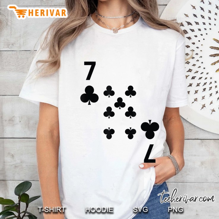 Seven Of Clubs Tshirt Poker Playing Card Costume Tee Shirt Ladies Tee