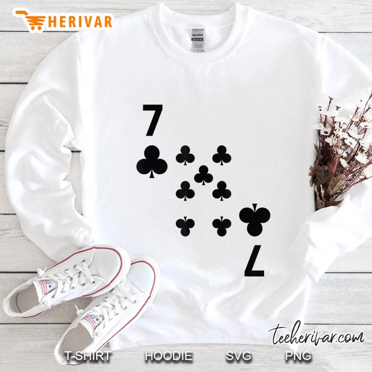 Seven Of Clubs Tshirt Poker Playing Card Costume Tee Shirt Sweatshirt