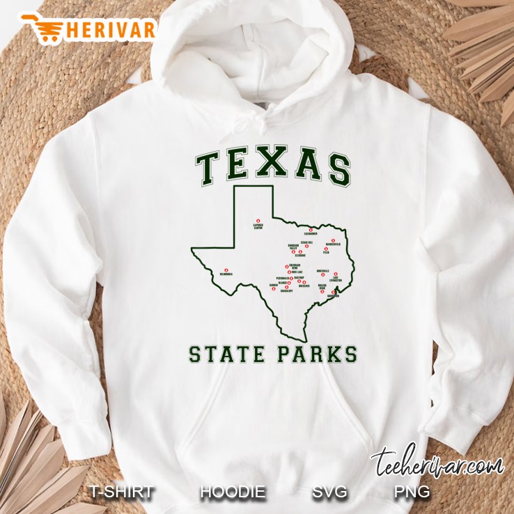 Texas State Parks Map Camping Hoodie
