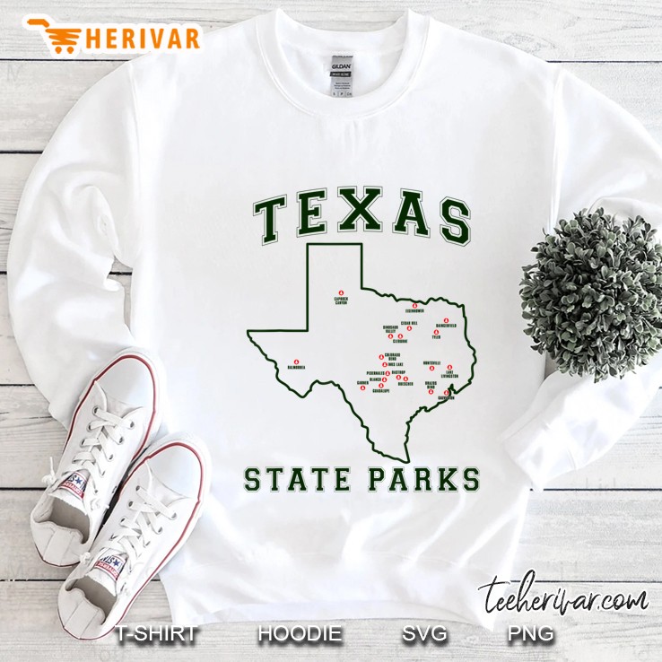 Texas State Parks Map Camping Sweatshirt