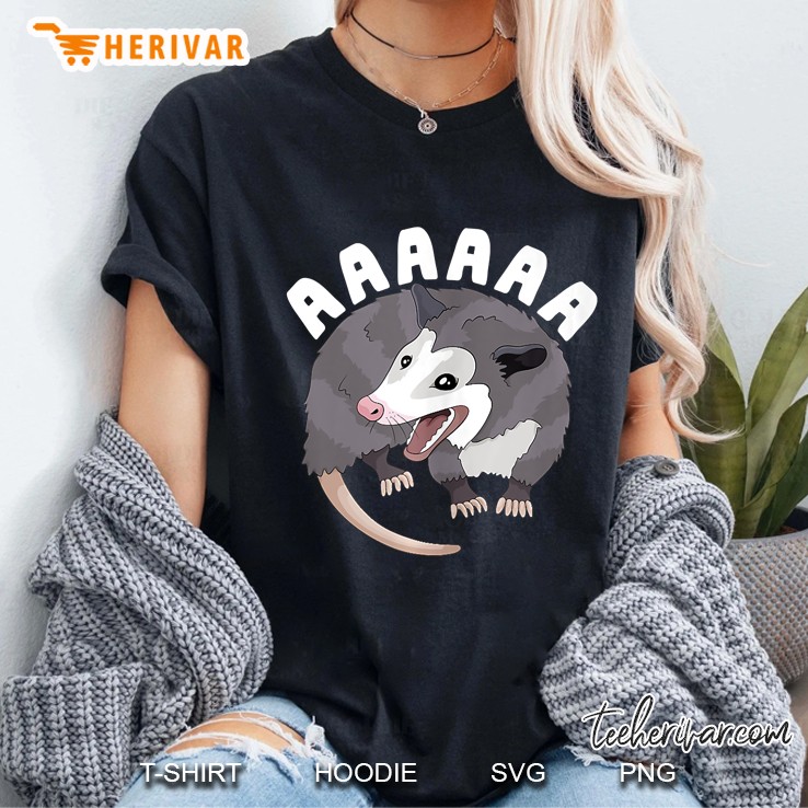 Aaaaaa Screaming Opossum Stressed Possum Funny Dank Meme Tank Top Ladies Tee