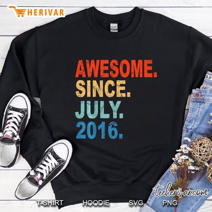 Kids Awesome Since July 2016 3Rd Birthday Gift 3 Yrs Old Shirt Sweatshirt