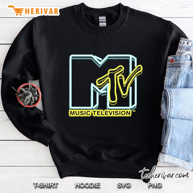 Mtv Neon Lights Sign Logo Retro Premium Sweatshirt