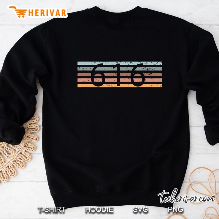 Retro Distressed 616 Area Code Grand Rapids Michigan State Sweatshirt