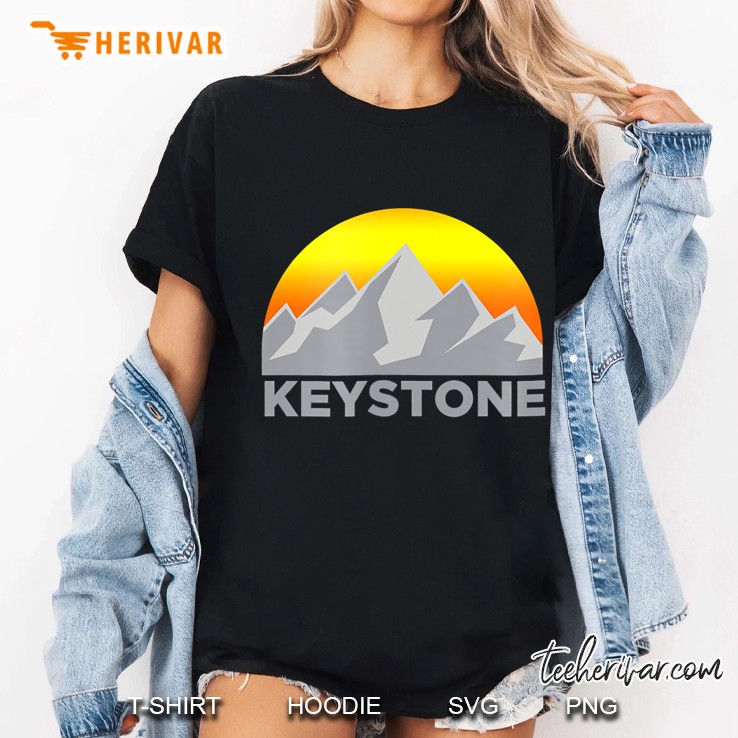 Retro Sunrise Mountain - Keystone Colorado Ladies Tee