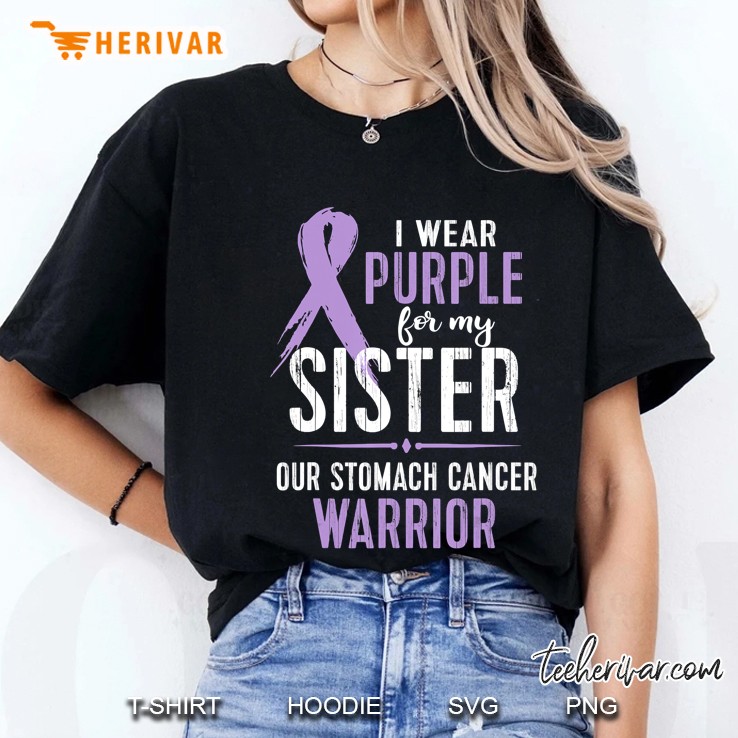 Stomach Cancer Awareness Sister Warrior Ribbon Tee Ladies Tee