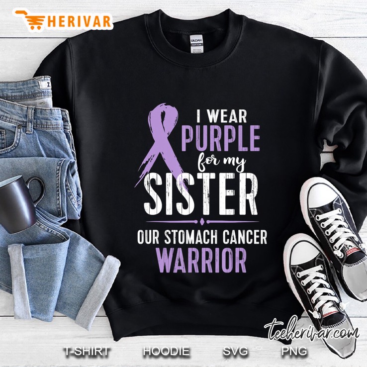 Stomach Cancer Awareness Sister Warrior Ribbon Tee Sweatshirt