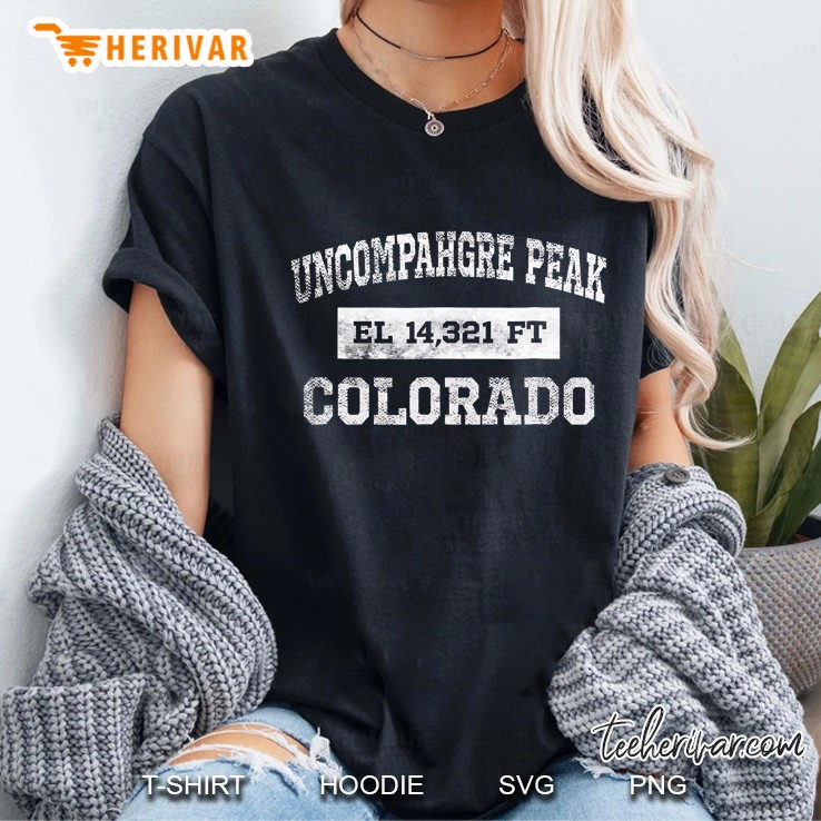 Uncompahgre Peak Colorado Elevation 14,321 Ft. Ladies Tee