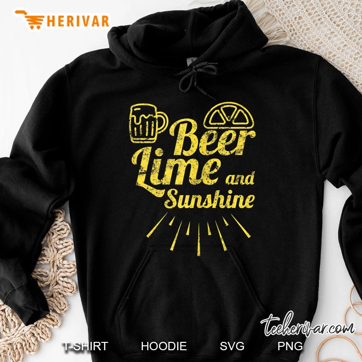Vintage Beer Lime And Sunshine Fun Drinking Relaxation Gift Hoodie