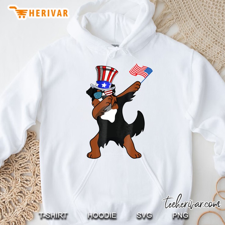 Bernese Mountain Dog Dabbing Dog Dad Shirt 4Th Of July Mugs