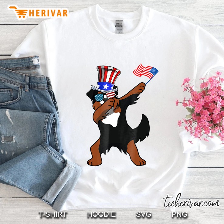 Bernese Mountain Dog Dabbing Dog Dad Shirt 4Th Of July Mugs