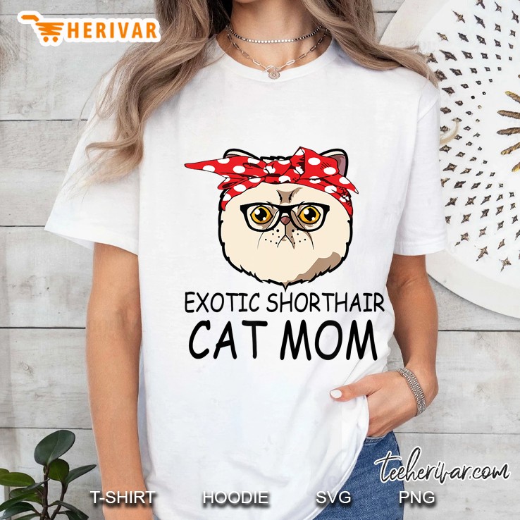 Red Bandana Exotic Shorthair Cat Mom Mother's Day Hoodie