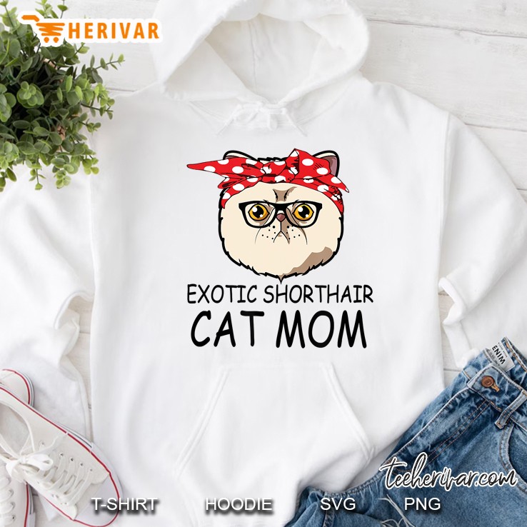 Red Bandana Exotic Shorthair Cat Mom Mother's Day Mugs