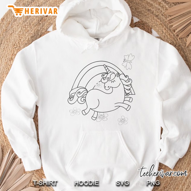 Unicorn Coloring Book Style Diy Coloring Hoodie