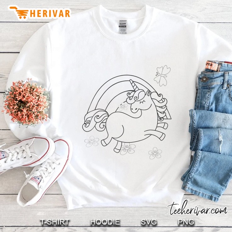 Unicorn Coloring Book Style Diy Coloring Sweatshirt