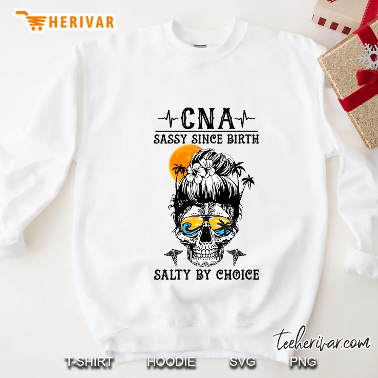 CNA Sassy Since Birth Salty By Choice Sunset Skull Version Mugs