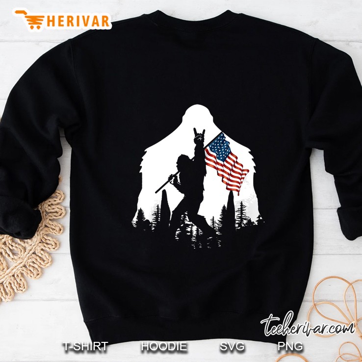 Bigfoot Rock Hand American Flag Sweatshirt