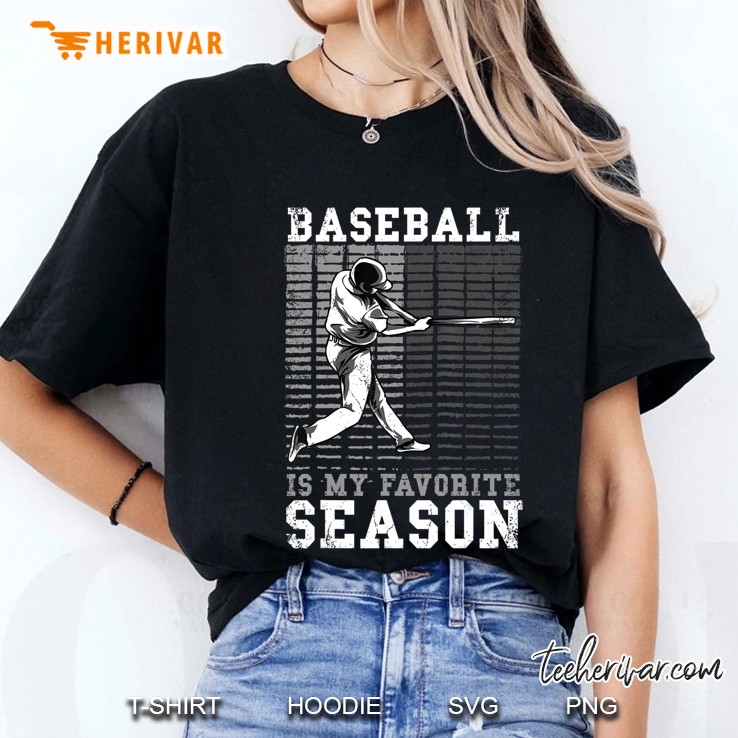 Baseball Is My Favorite Season Homerun Ball Game Distressed Ladies Tee