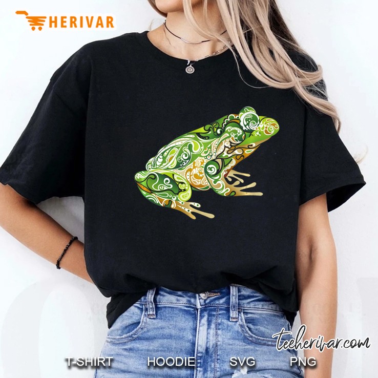 Beautiful Green Frog Tribal Tattoo Art Design Hoodie