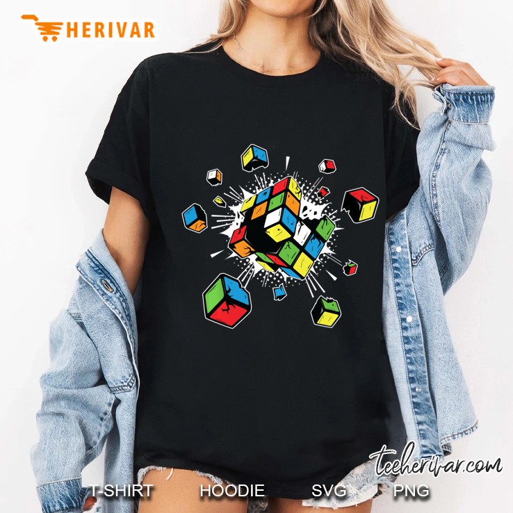 Exploding Rubix Rubiks Rubics Cube Present Gift For Kids Ladies Tee