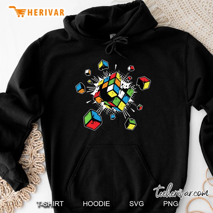 Exploding Rubix Rubiks Rubics Cube Present Gift For Kids Hoodie