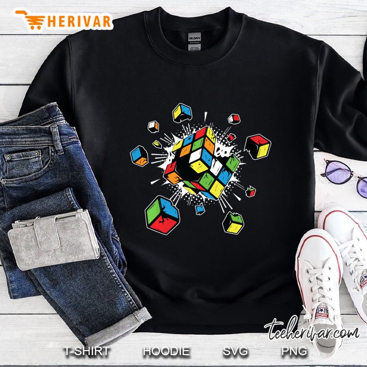 Exploding Rubix Rubiks Rubics Cube Present Gift For Kids Sweatshirt