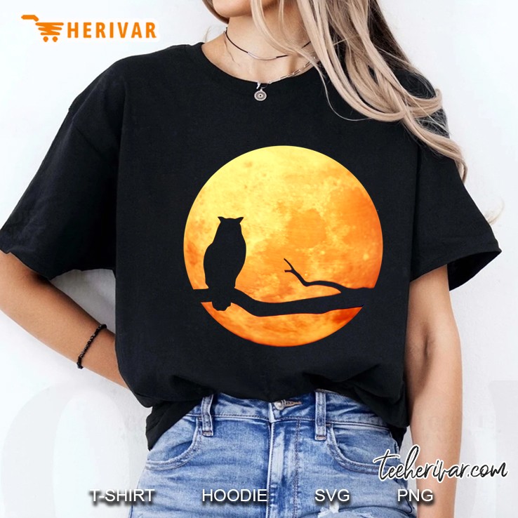 Full Moon Owl Silhouette Shirt Cute Owl Gift Men Women Kids Ladies Tee